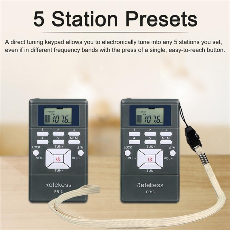 Retekess PR13 portable radio FM stereo receiver Retekess PR13 portable radio FM stereo receiver