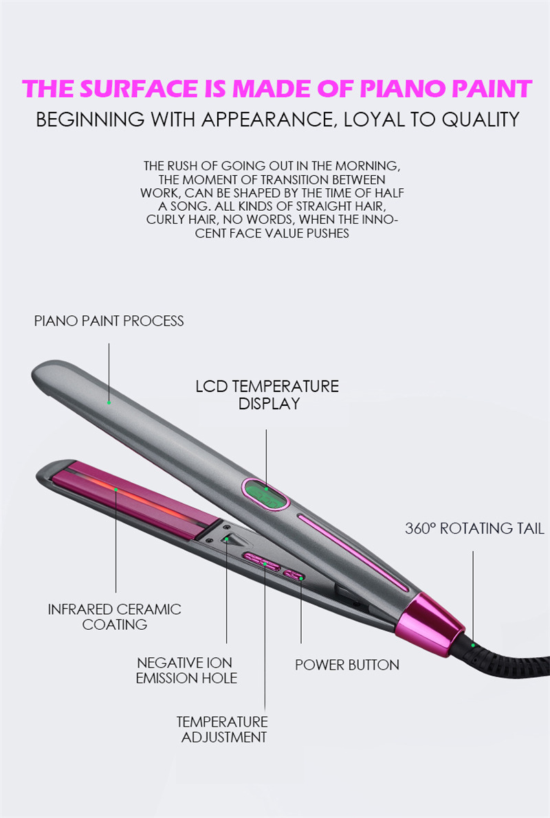 Resuxi 2 in 1 titanium flat iron hair straightener curler