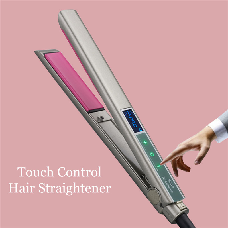 Resuxi 2 in 1 LCD hair straightener ceramic curling flat iron