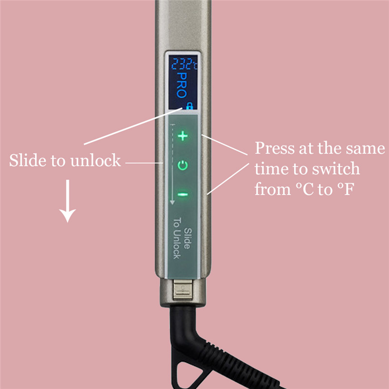 Resuxi 2 in 1 LCD hair straightener ceramic curling flat iron