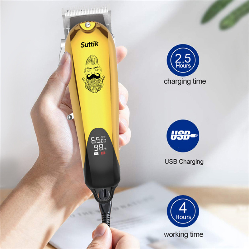 Suttik JM-107 rechargeable LCD cordless hair clipper trimmer