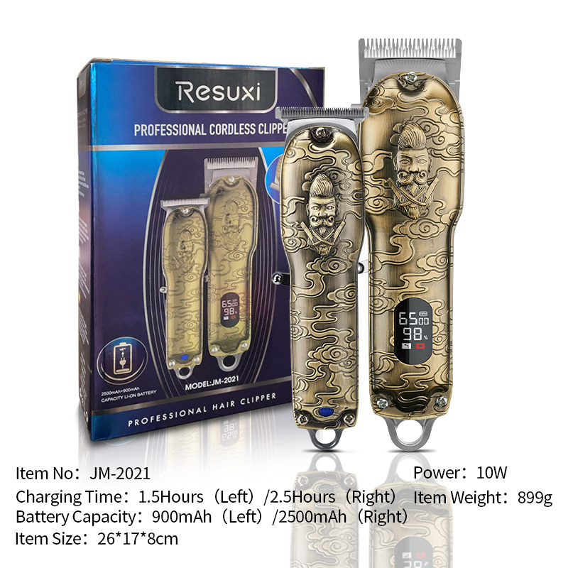 RESUXI 2021 rechargeable hair clippers cordless hair trimmer kits