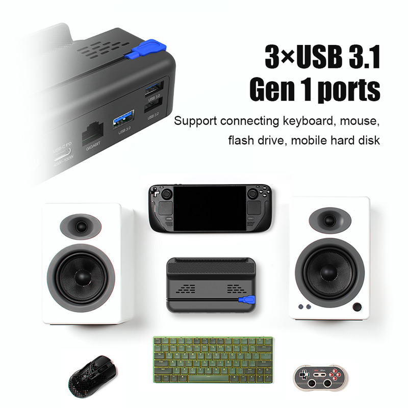 steam deck dock station tv hub usb c pd rj45 docking