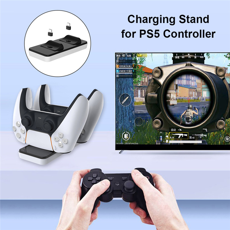 dual PS5 controller charging station