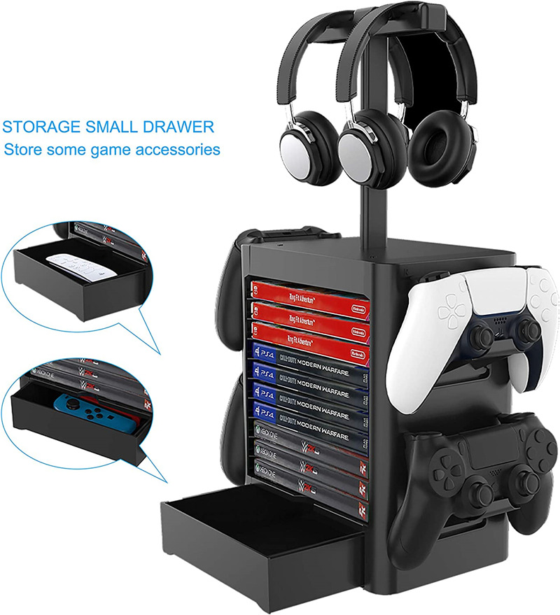 PS5 Xbox Switch game disk storage tower holder