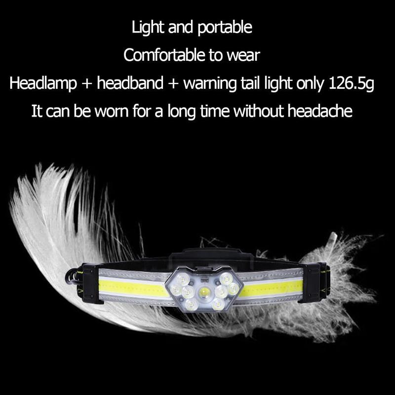 COB led headlamp rechargeable head light floodlight