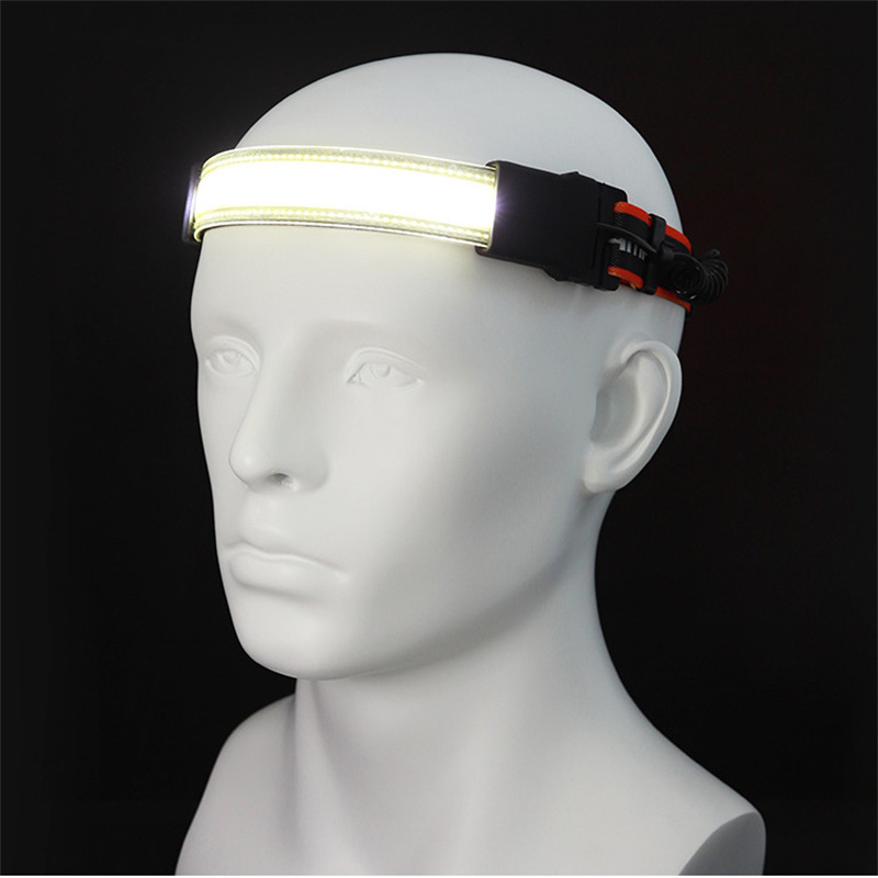 COB headlight 3 lighting modes rechargeable headlamp