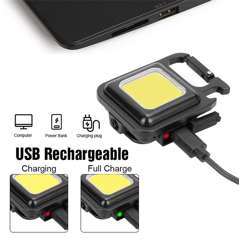 mini rechargeable COB keychain light 