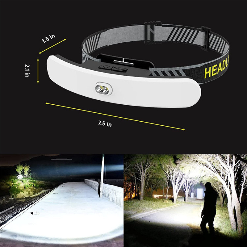 COB headlight wide beam headlamp rechargeable floodlight