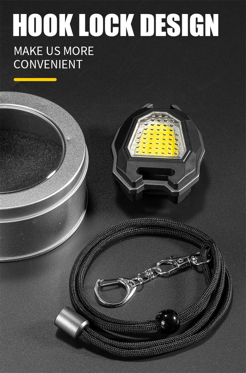 COB keychain light pocket flashlight mini hiking lamp