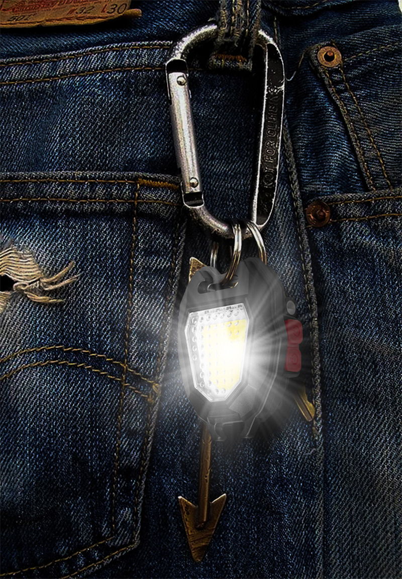 COB keychain light pocket flashlight mini hiking lamp