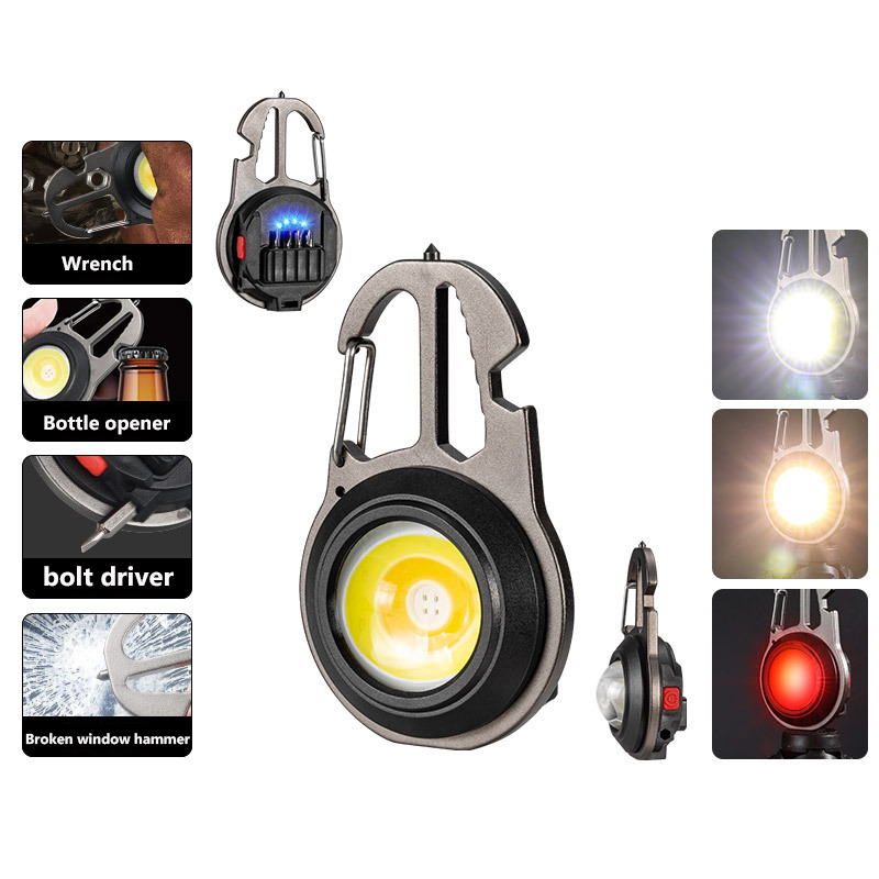 rechargeable pocket COB keychain light small flashlight