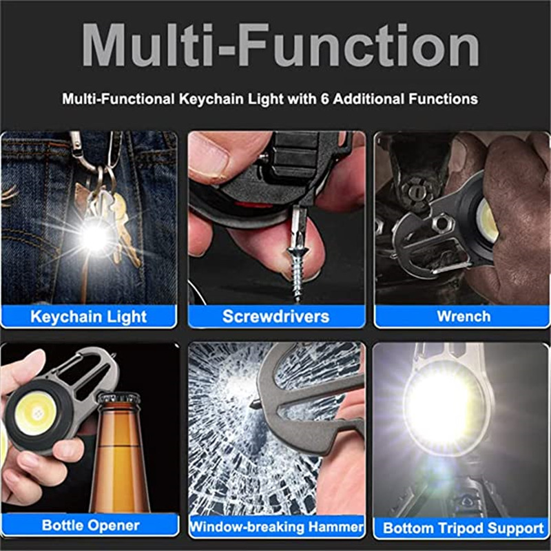 rechargeable pocket COB keychain light small flashlight