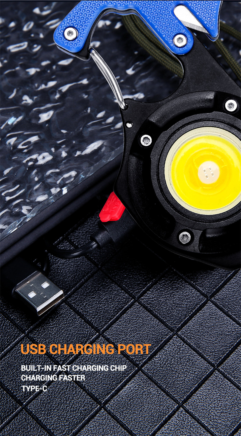 rechargeable mini COB keychain flashlight