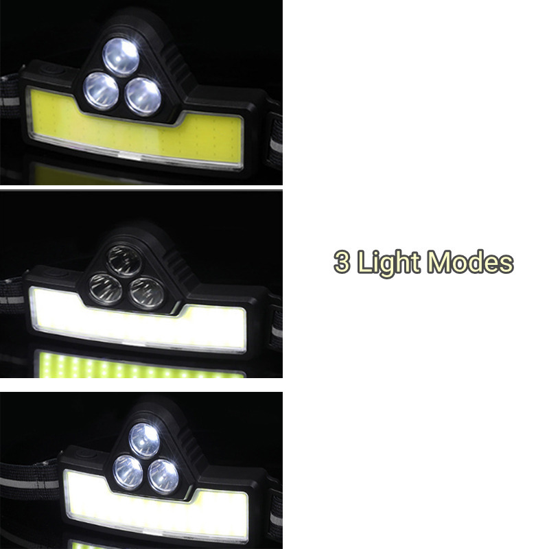 rechargeable COB headlight portable LED headlamp