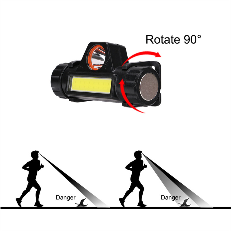 COB headlight rechargeable waterproof LED headlamp COB headlight rechargeable waterproof LED headlamp