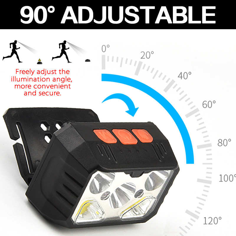 COB sensor head light rechargeable LED headlamp