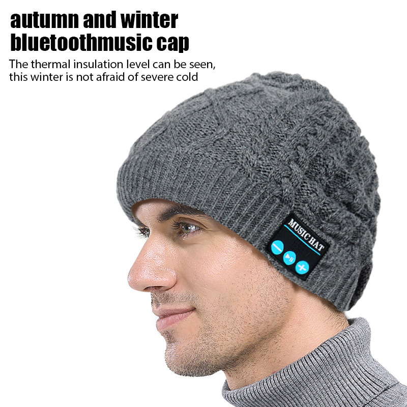 wireless headphone bluetooth music knitted hat earphone winter cap