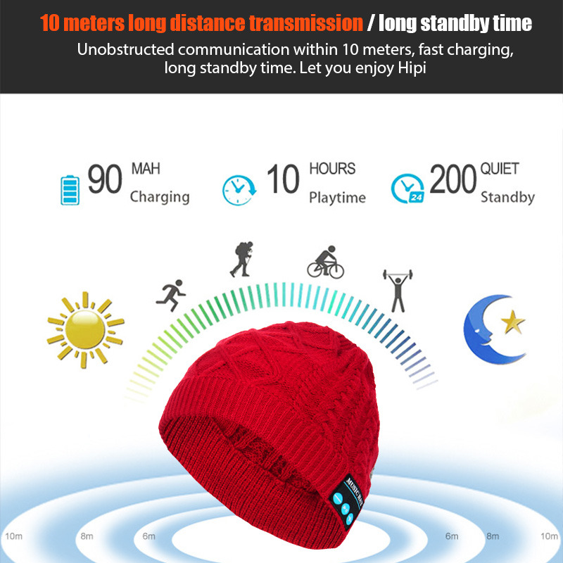 wireless headphone bluetooth music knitted hat earphone winter cap