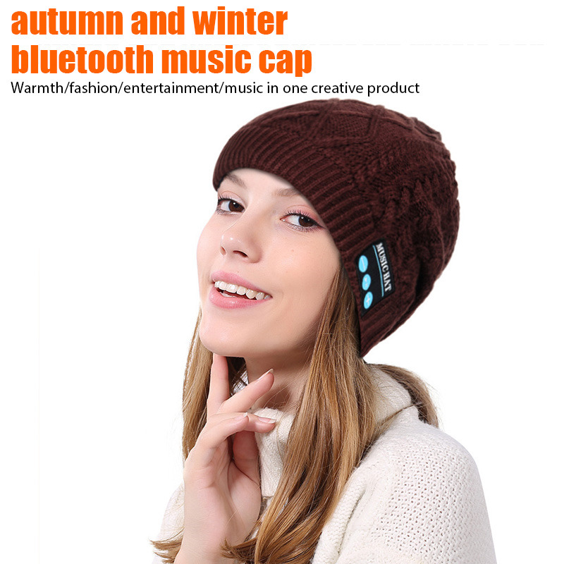 wireless headphone bluetooth music knitted hat earphone winter cap