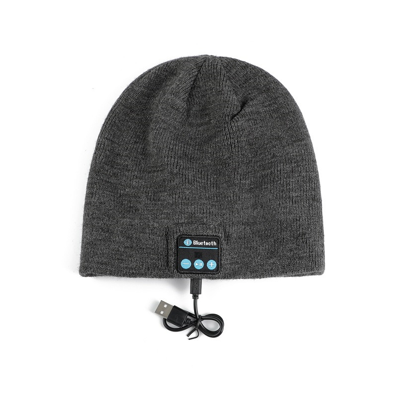 bluetooth music headset beanie built-in stereo speaker knitted hat