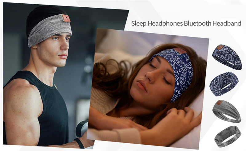 bluetooth headband with headphones hd speakers mic