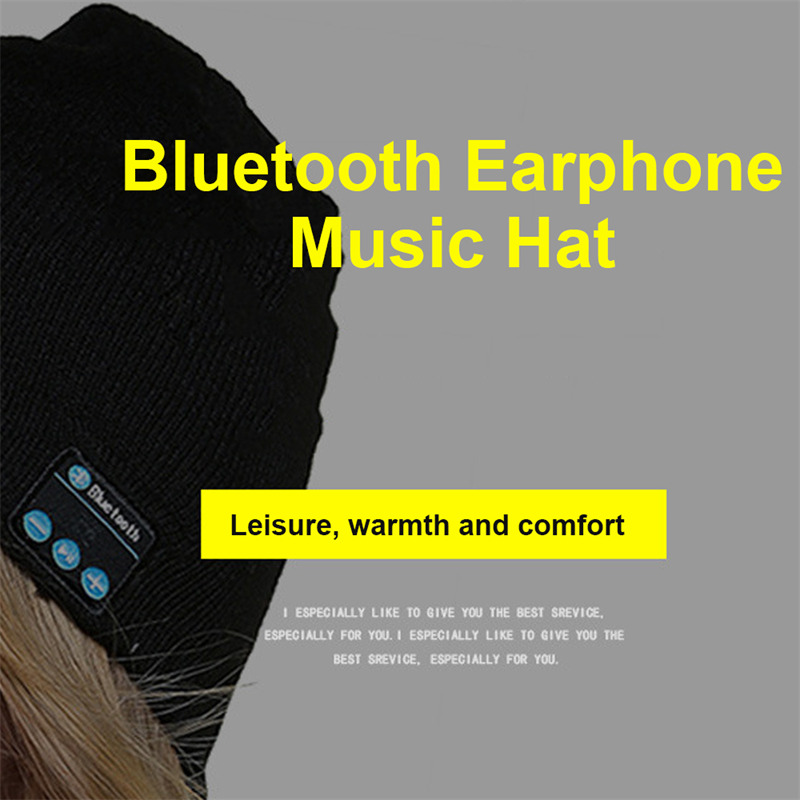 winter bluetooth music knitted hat wireless headset beanie