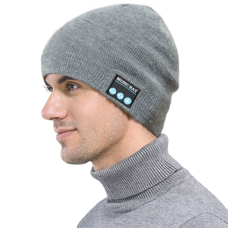 winter bluetooth music knitted hat wireless headset beanie