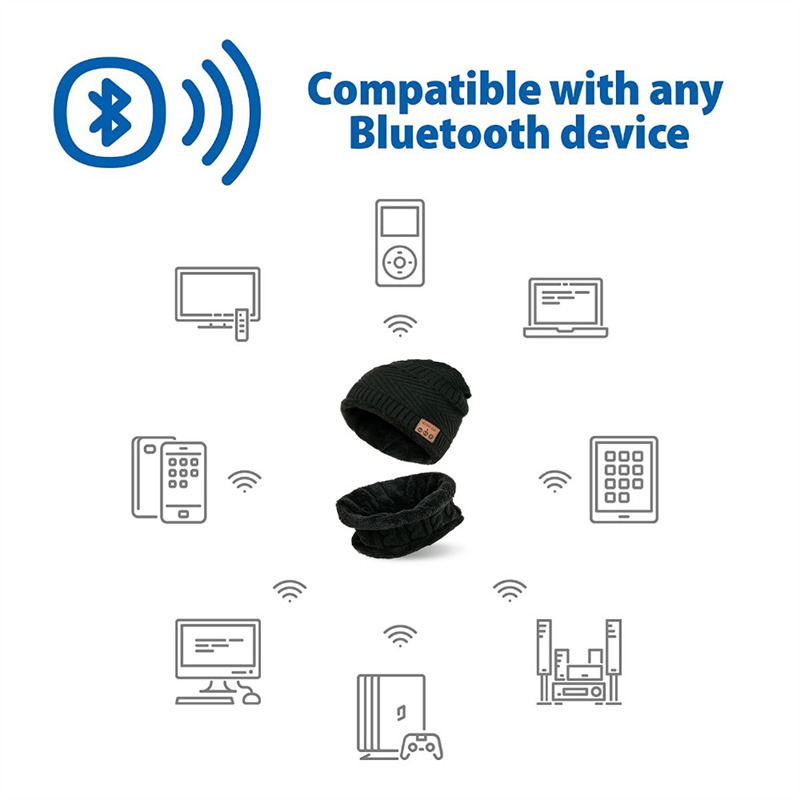 bluetooth music knitted hat warm beanie with headset