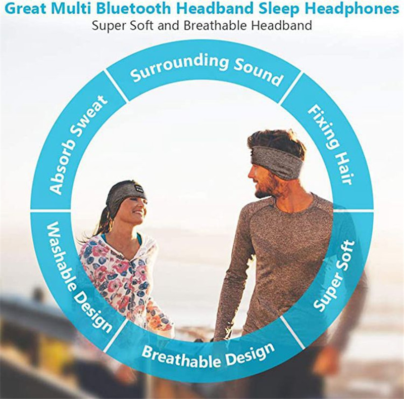 bluetooth headphone headband sports soft elastic eye mask