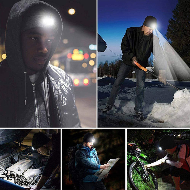 knitted lighting hat 3 light modes rechargeable led beanie headlight knitted lighting hat 3 light modes rechargeable led beanie headlight