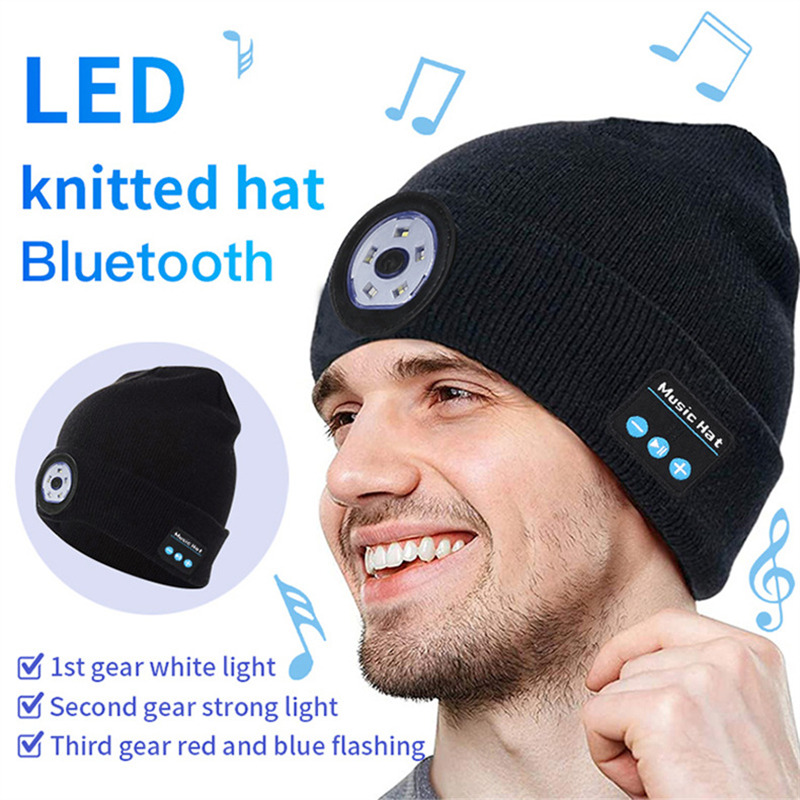 bluetooth headphone beaine LED lighting knitted hat