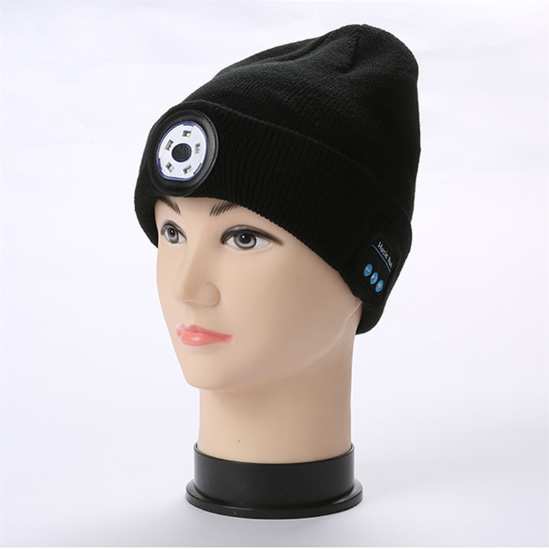 bluetooth headphone beaine LED lighting knitted hat