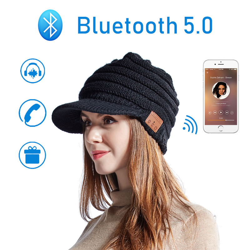 bluetooth music peaked cap knitted hat wireless headphone beaine