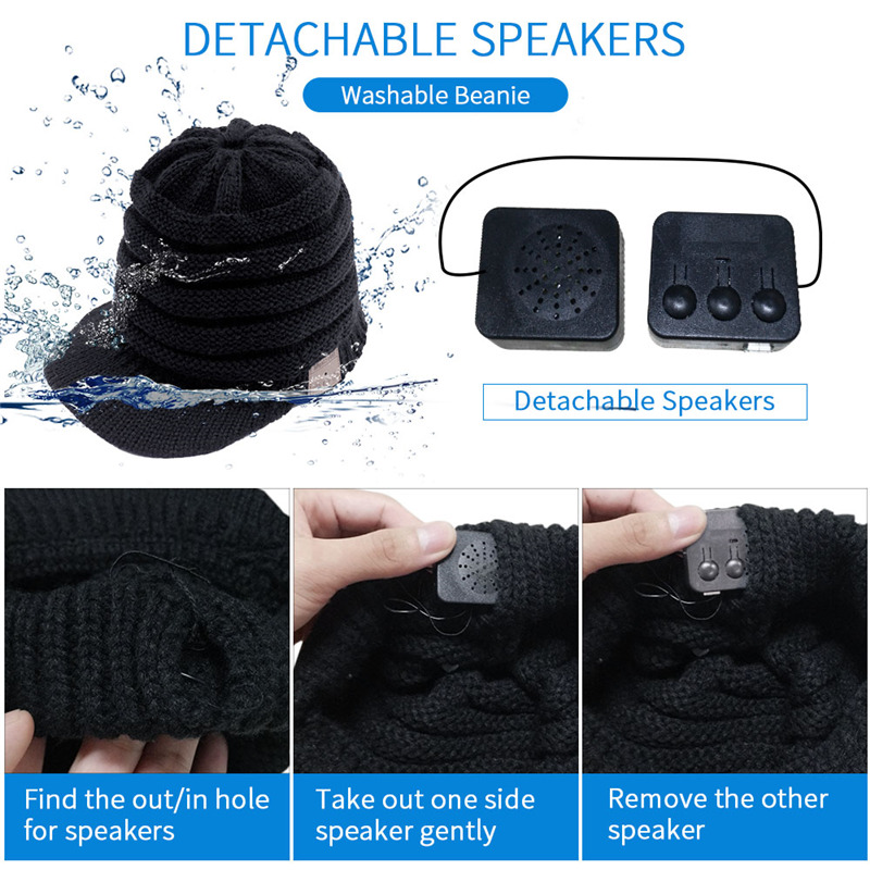 bluetooth music peaked cap knitted hat wireless headphone beaine