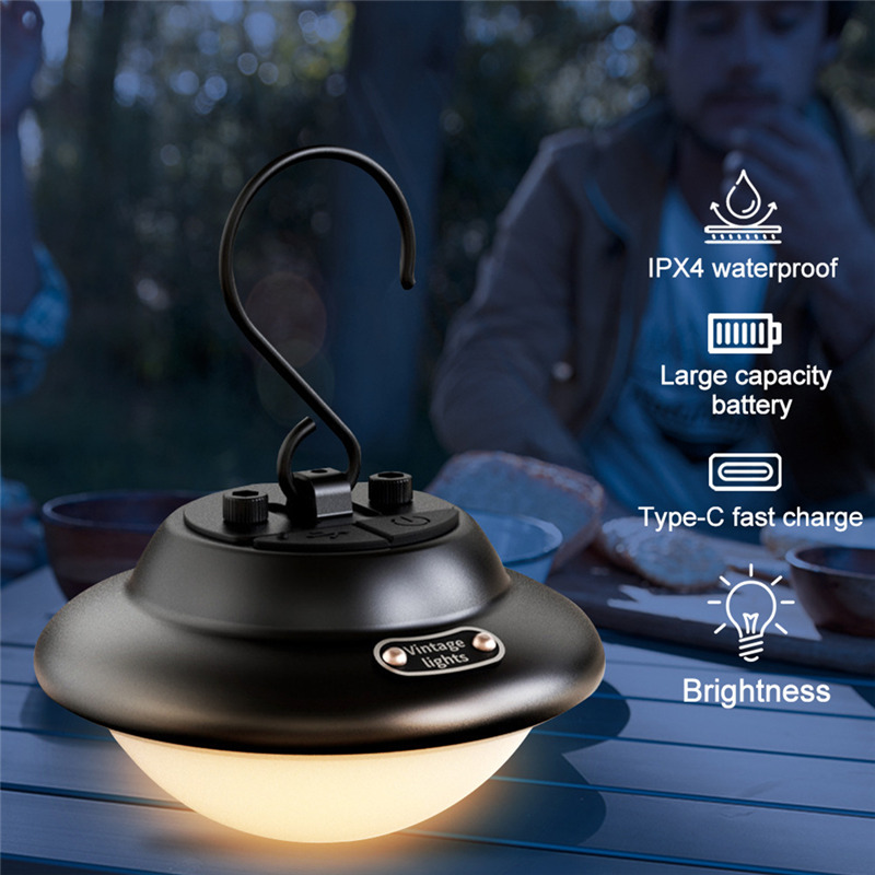 outdoor retro portable rechargeable LED camping light lamp