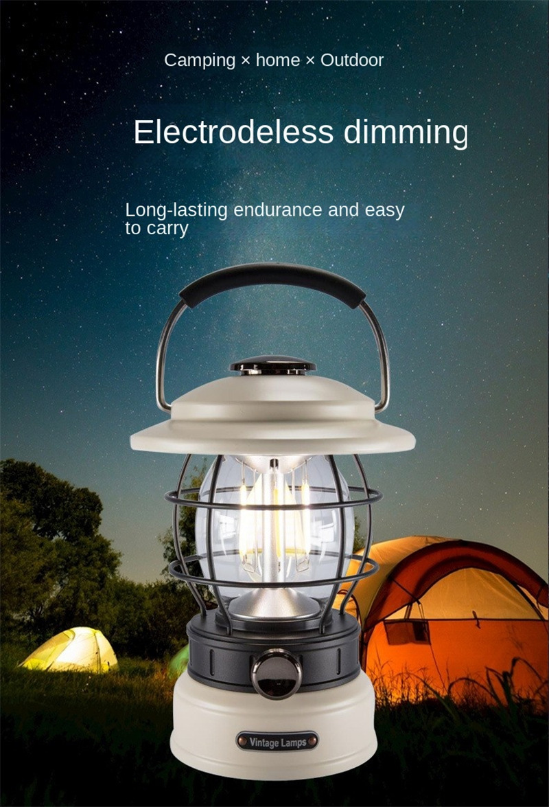 outdoor retro camping light rechargeable LED portable lamp