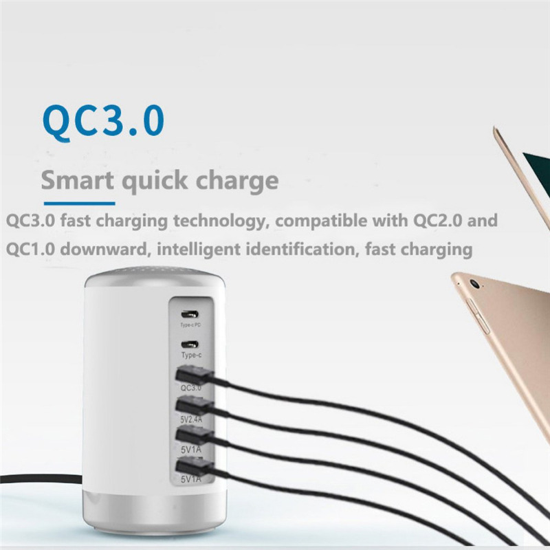65W USB fast charger hub type c PD charge station 65W USB fast charger hub type c PD charge station