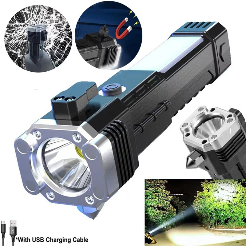multifunctional flashlight safety hammer strong magnet torch multifunctional flashlight safety hammer strong magnet torch