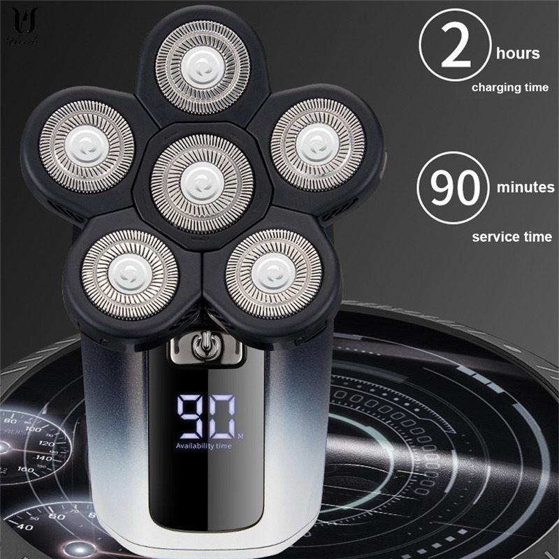 6 in 1 rechargeable electric shaver 6 floating heads