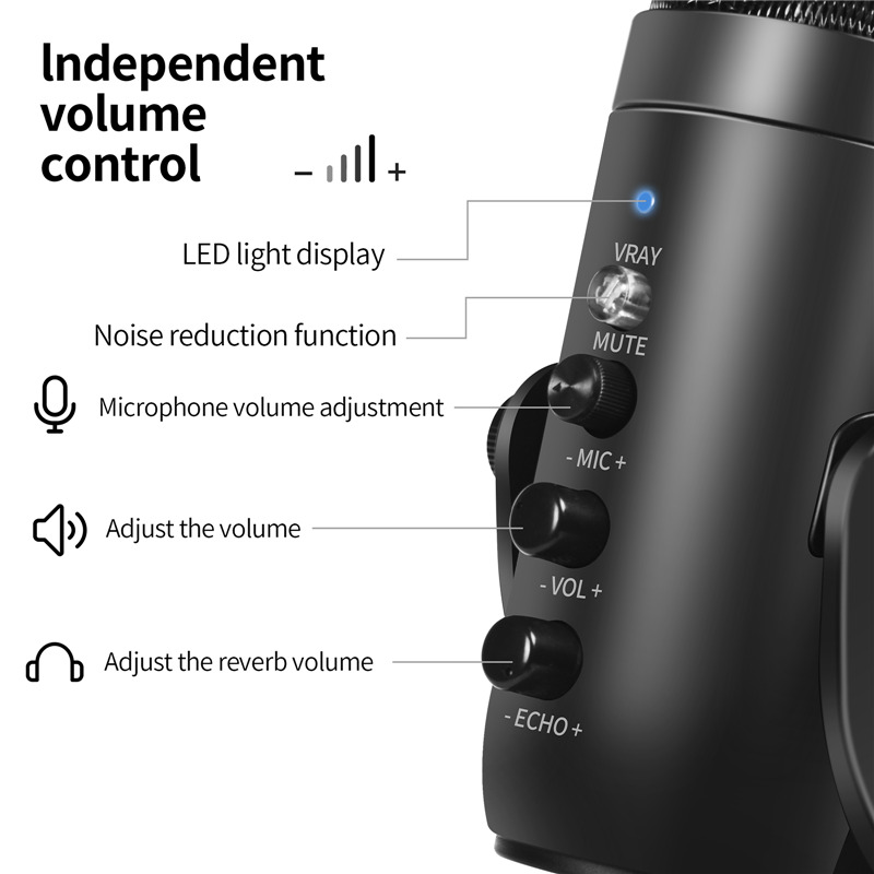 USB microphone professional condenser mic for PC computer