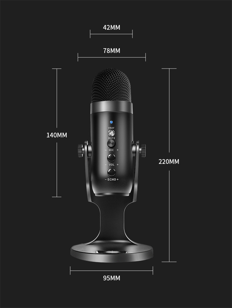 USB microphone professional condenser mic for PC computer