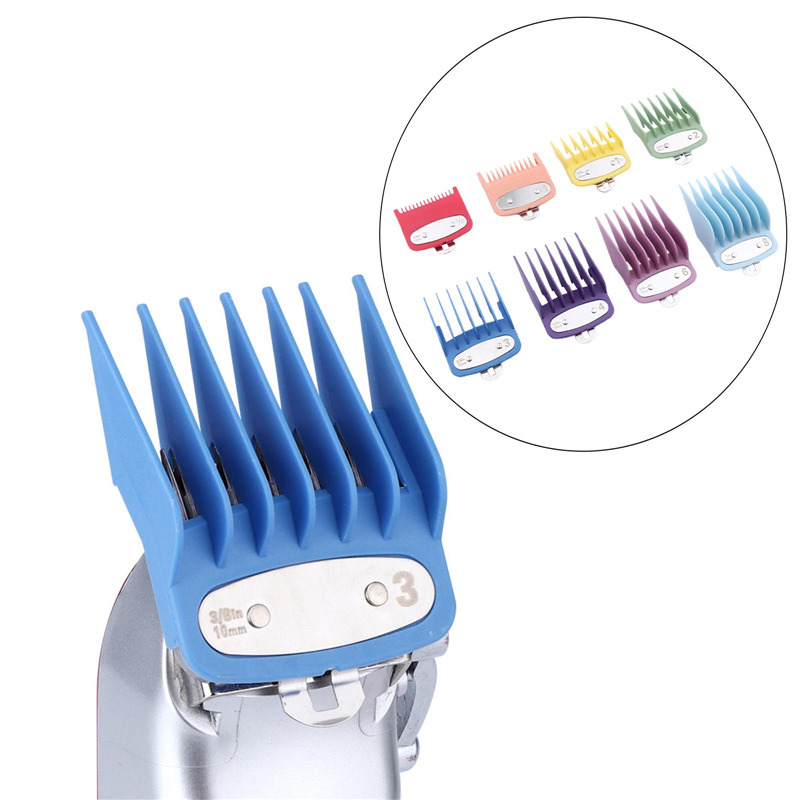 8Pcs hair clipper metal clip guide combs