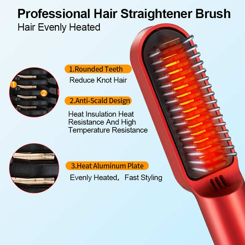 resuxi 2 in1 mini hair straightener heated comb