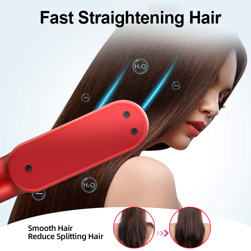 resuxi 2 in1 mini hair straightener heated comb