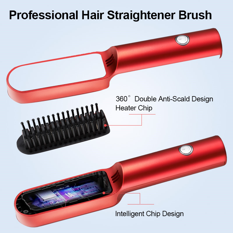 resuxi 2 in1 mini hair straightener heated comb