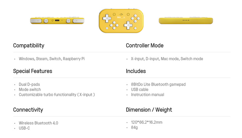 8BitDo lite bluetooth gamepad for nintendo switch lite windows