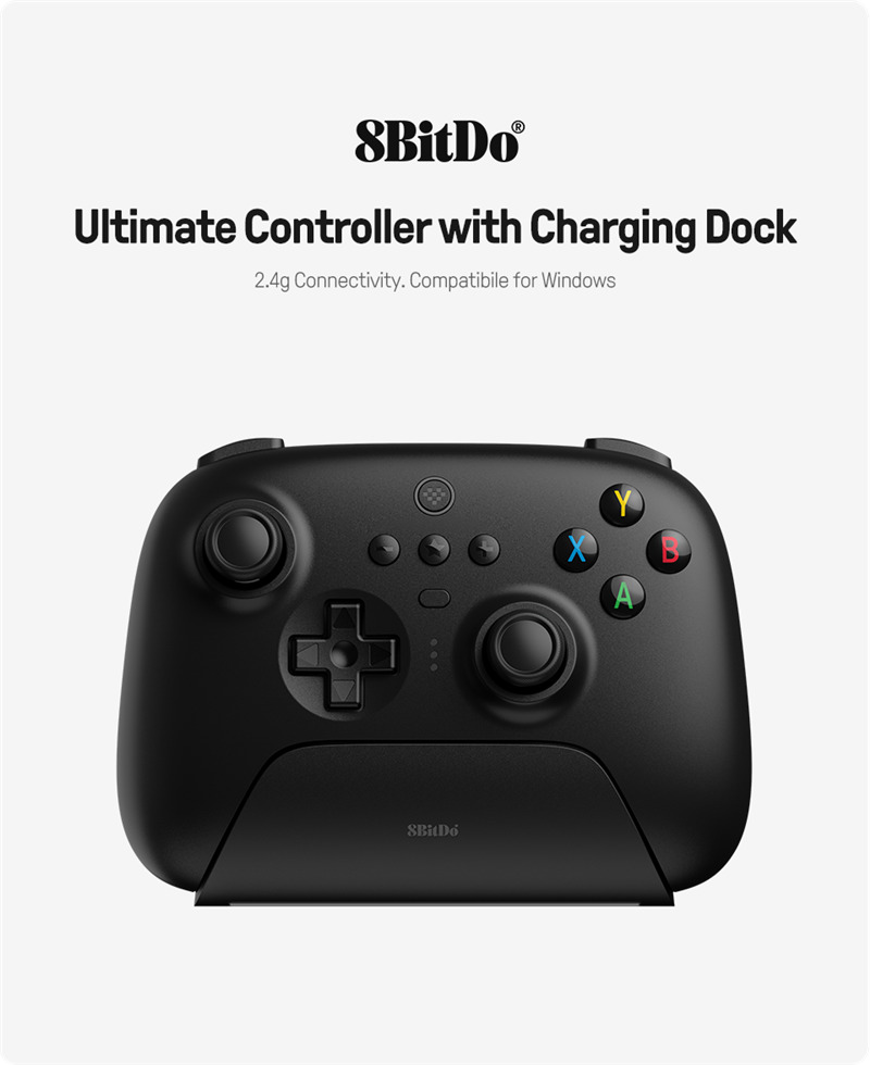 8bitdo ultimate wireless 2.4G game controller for pc steam android