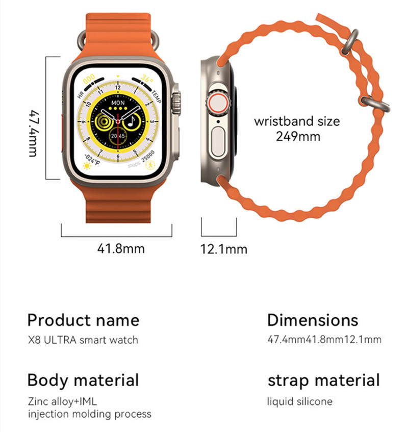 smart watch 8 ultra nfc bluetooth call waterproof sport wristwatch