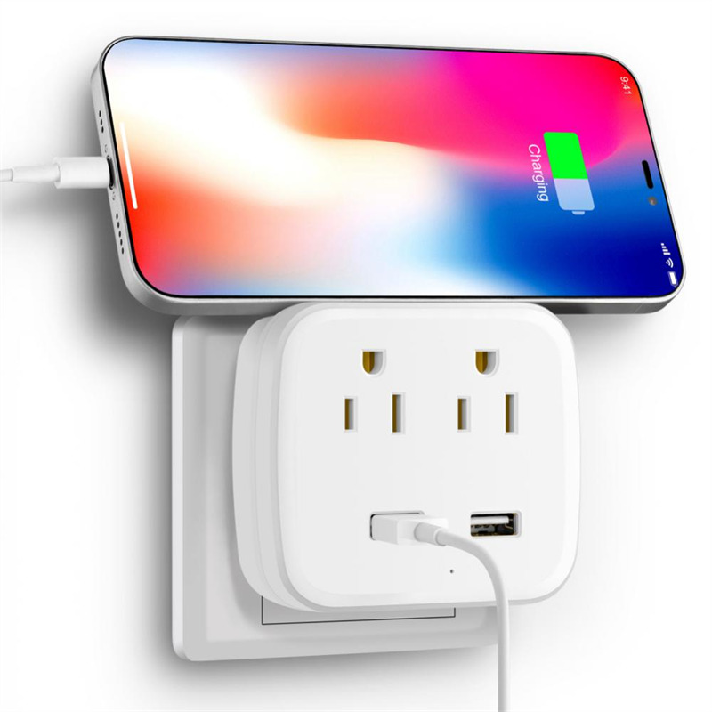 US standard plug 4 In 1 socket converter with 2 usb charging port